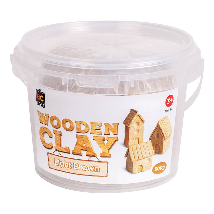 EC Air Dry Clay Tub 500gm Wood Effect Light Brown