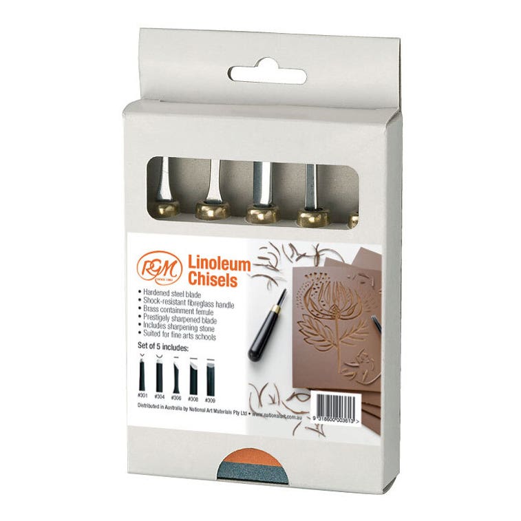 RGM Lino Tools + Stone Set 5