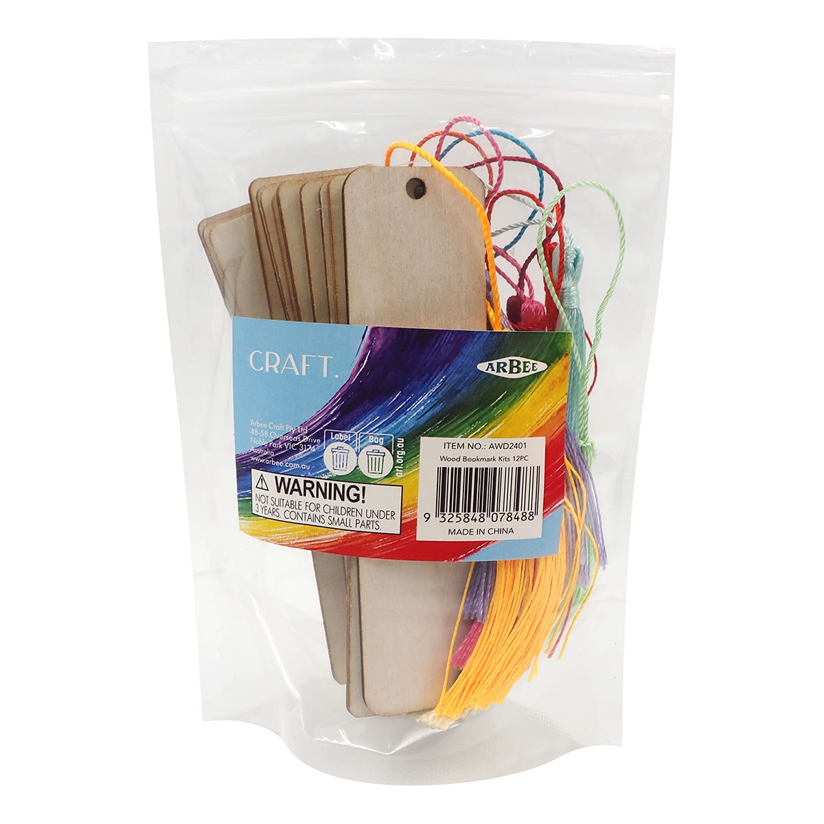Arbee Wooden Bookmark Kit 12 Pieces
