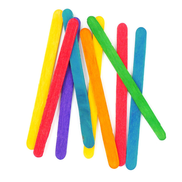 Arbee Wood Craft Sticks Assorted Colour Pack