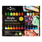 Global Colours Eco-Friendly Fine Art Acrylic Paint Set 24 x 36ml