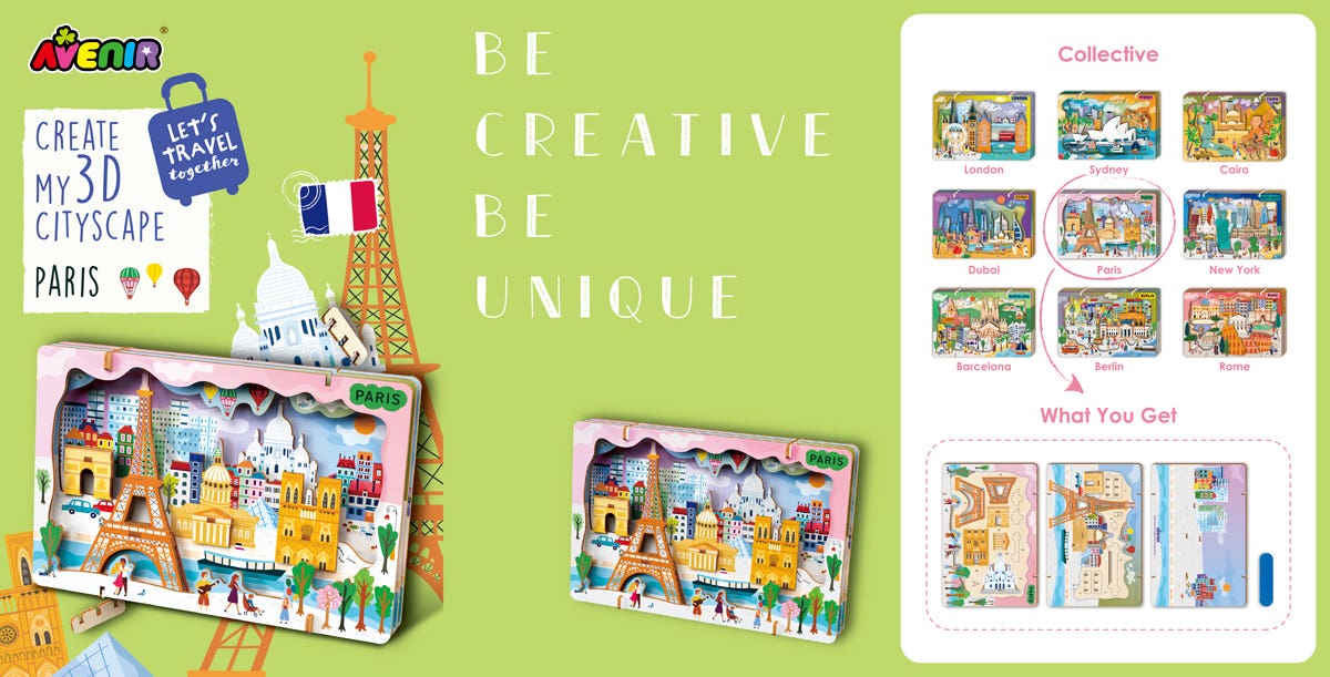 Avenir Create My Cityscapes Puzzle Kit - Paris