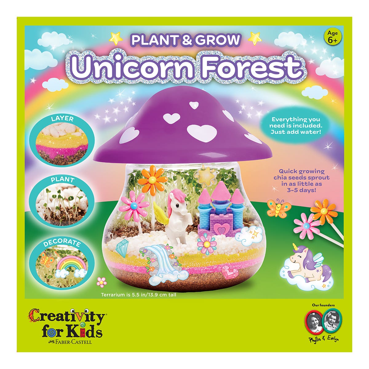 Faber-Castell Creativity for Kids Unicorn Forrest Plant & Grow Terrarium Kit