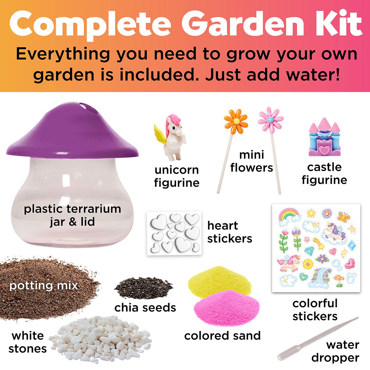 Faber-Castell Creativity for Kids Unicorn Forrest Plant & Grow Terrarium Kit