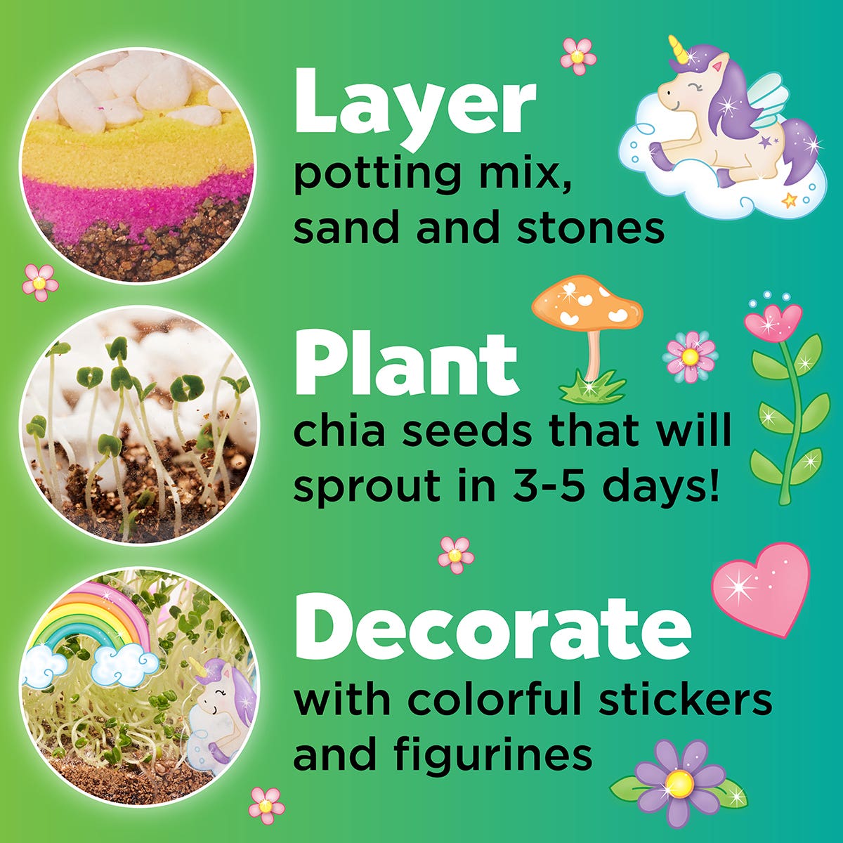 Faber-Castell Creativity for Kids Unicorn Forrest Plant & Grow Terrarium Kit