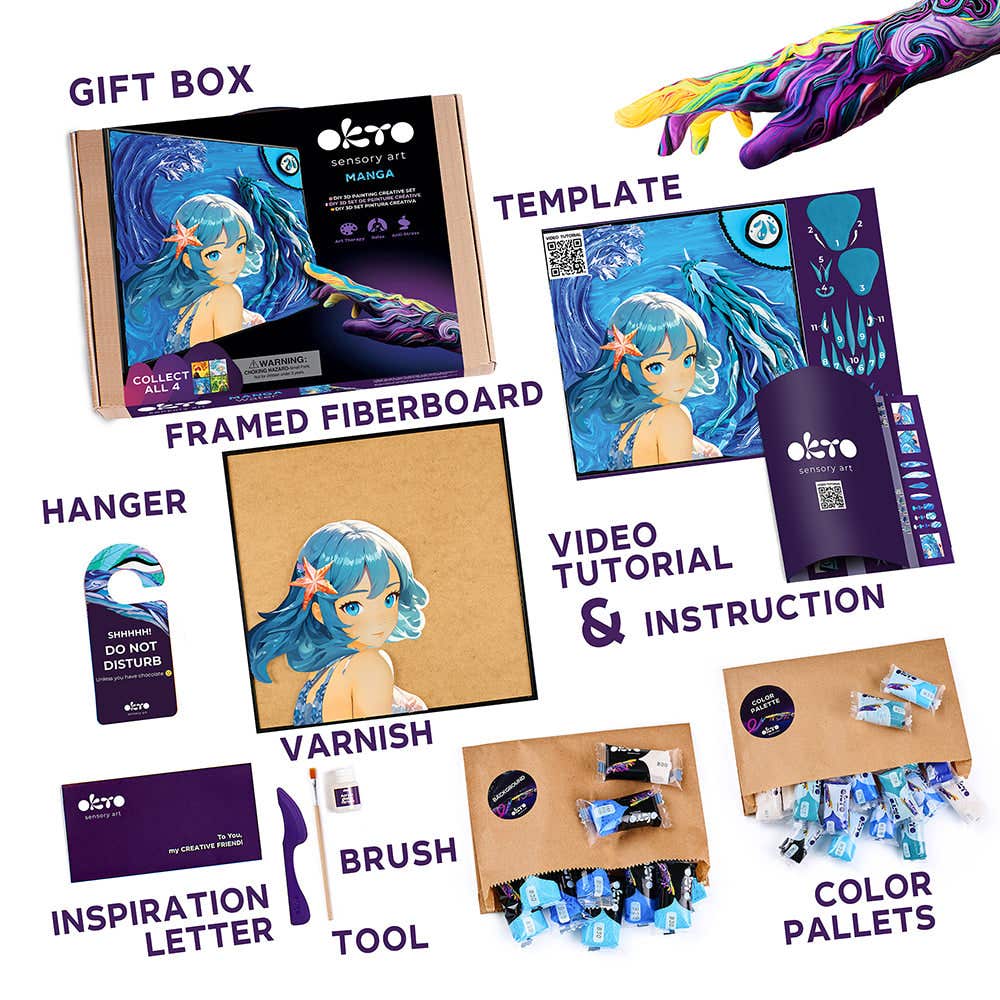 Okto DIY 3D Art & Painting Manga Kit Water