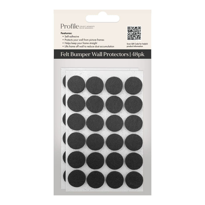 Profile Black Felt Bumper Wall Protectors Pack of 48