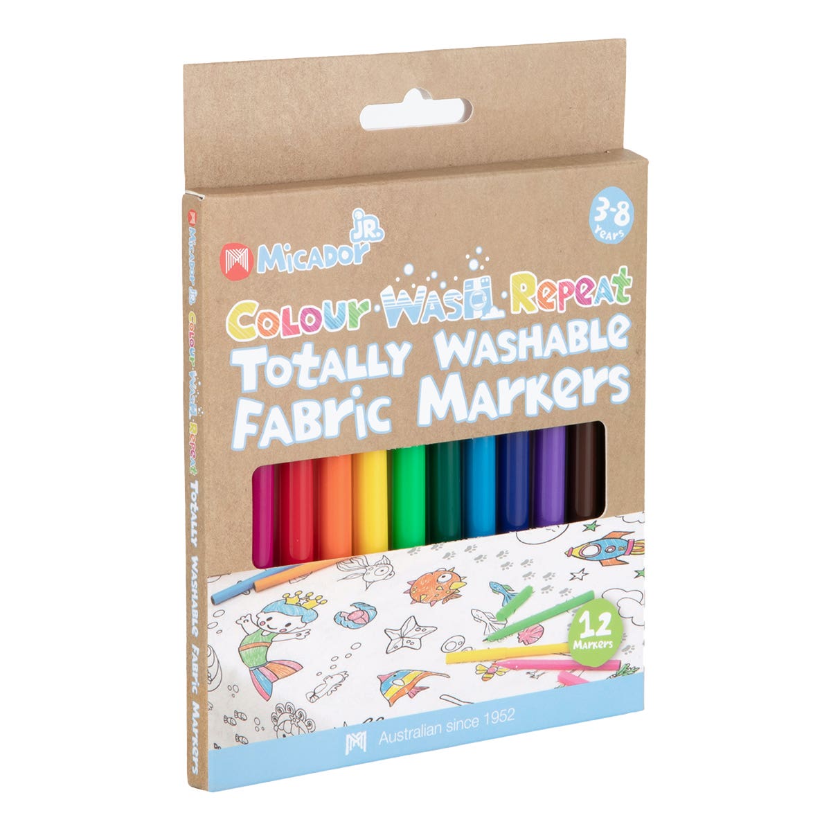 Micador Jr. Colour Wash Repeat Totally Washable Fabric Marker Packs