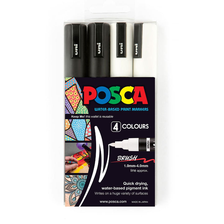 Posca Marker Medium Brush (PC-5BR) Sets of 4