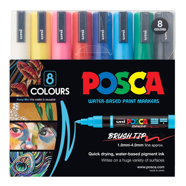 Posca Marker Medium Brush (PC-5BR) Set 8