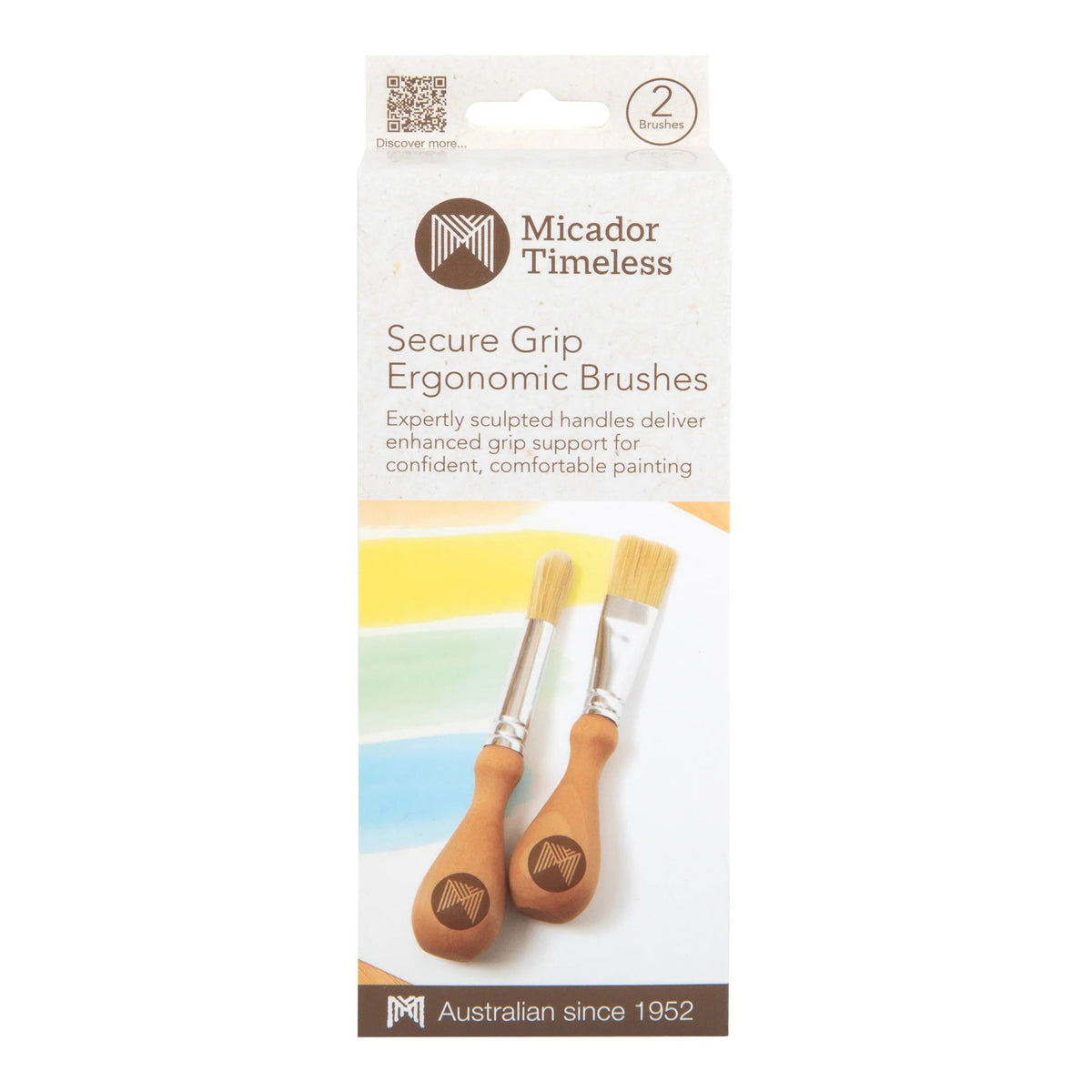 Micador Timeless Secure Grip Ergonomic Brush Pack 2