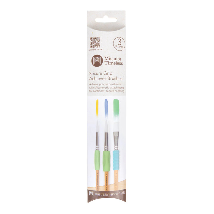 Micador Timeless Secure Grip Achiever Brush Pack 3