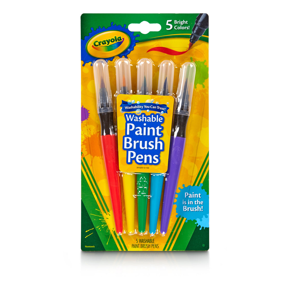 Crayola Classic Washable Paint Brush Pen Pack 5
