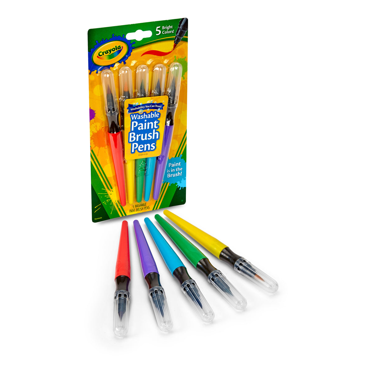 Crayola Classic Washable Paint Brush Pen Pack 5
