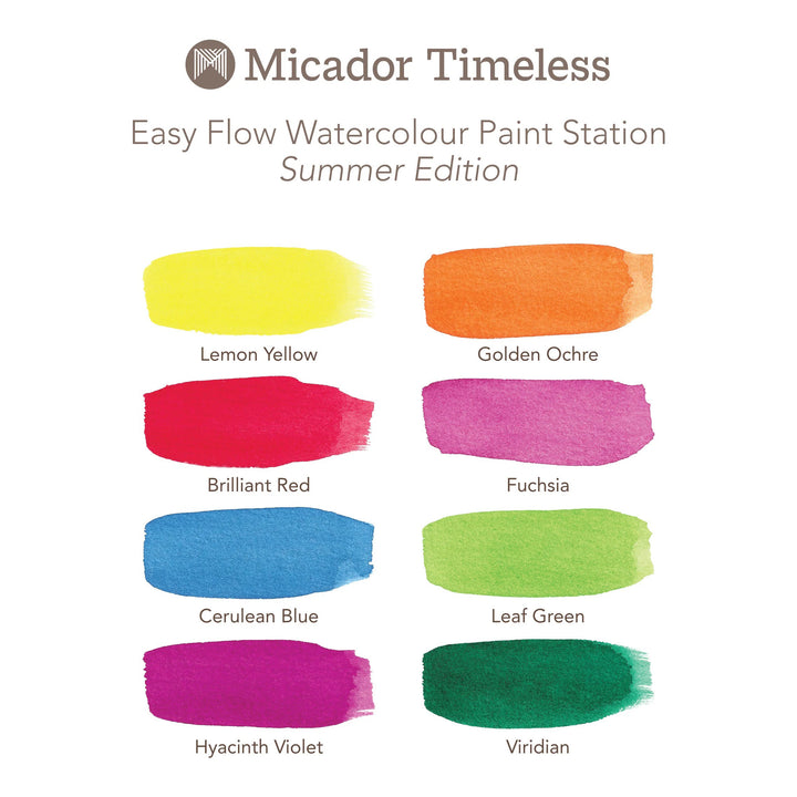 Micador Timeless Easy Flow Watercolour Paint Station Summer