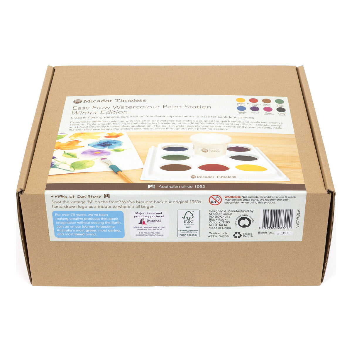 Micador Timeless Easy Flow Watercolour Paint Station Winter