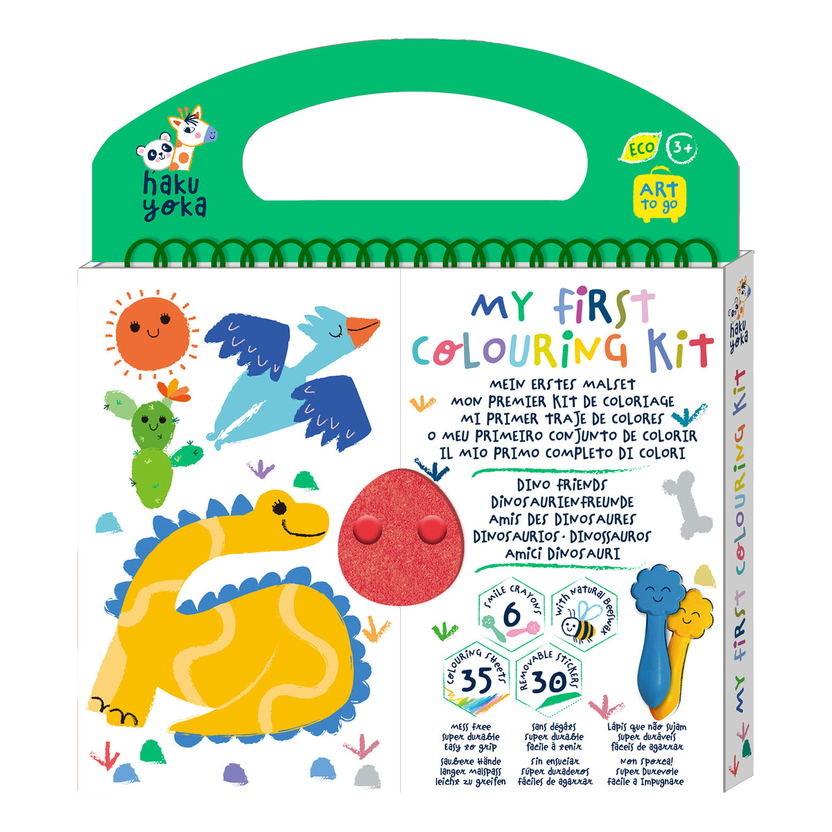 Haku Yoka Art To Go Kit My First Colouring Kit Dino Friends