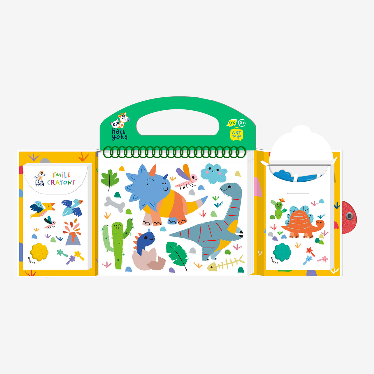 Haku Yoka Art To Go Kit My First Colouring Kit Dino Friends