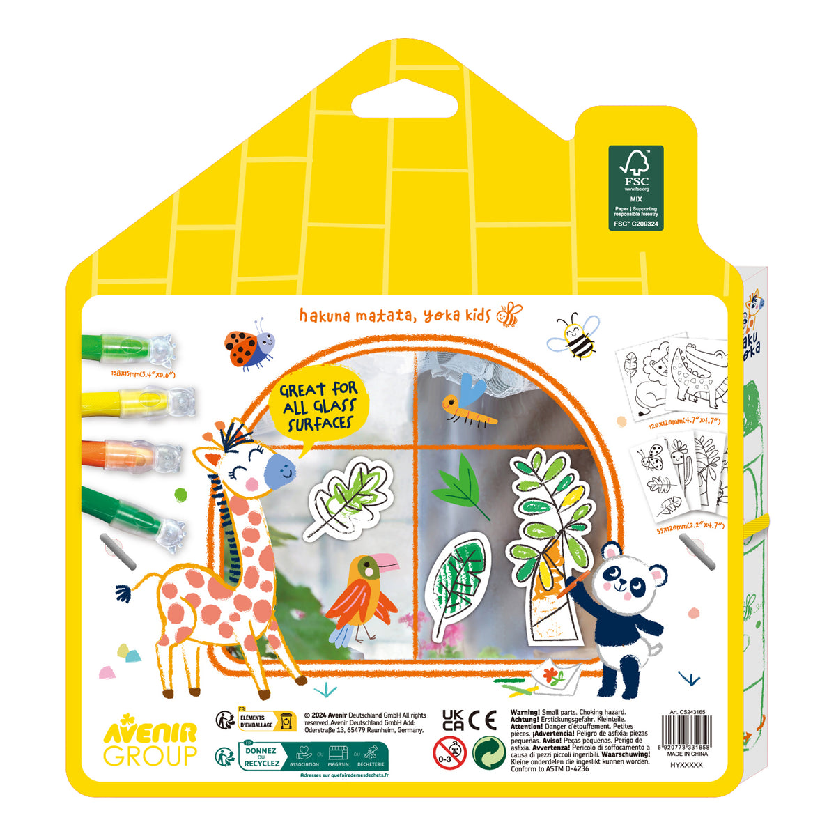 Haku Yoka Window Art Kit Jungle Animal