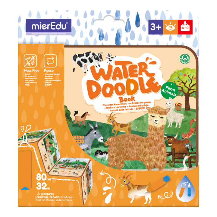 mierEdu Water Doodle Book Farm Animals
