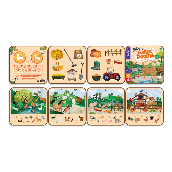 mierEdu Water Doodle Book Farm Animals