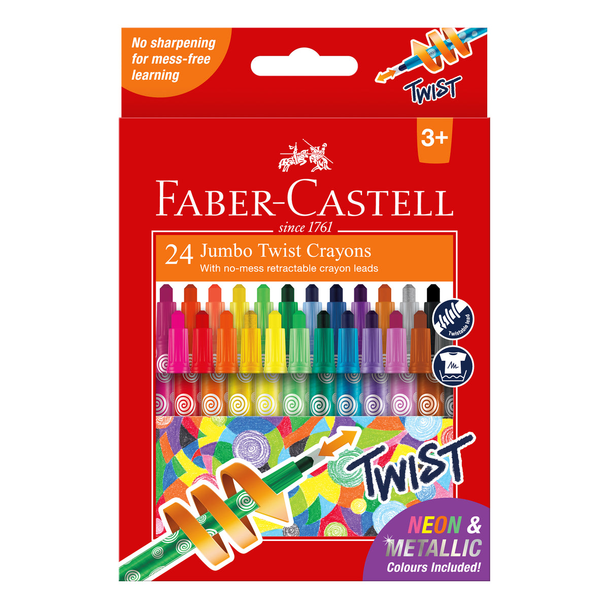 Faber-Castell Jumbo Twist Crayons Set 24