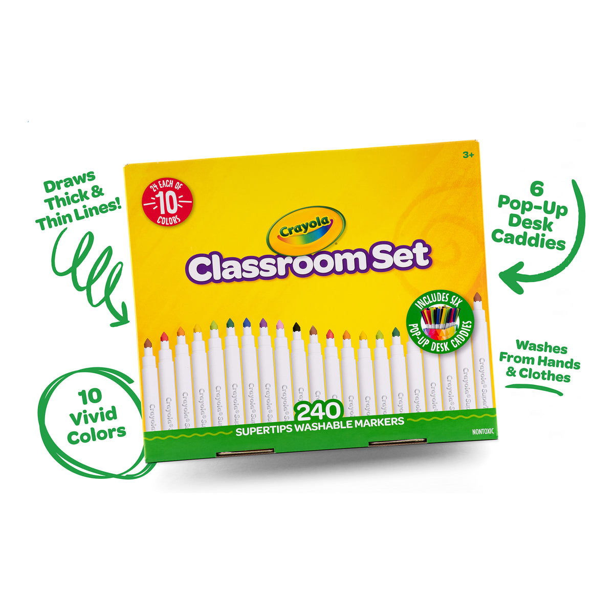 Crayola Supertips Washable Markers Classroom Set 240