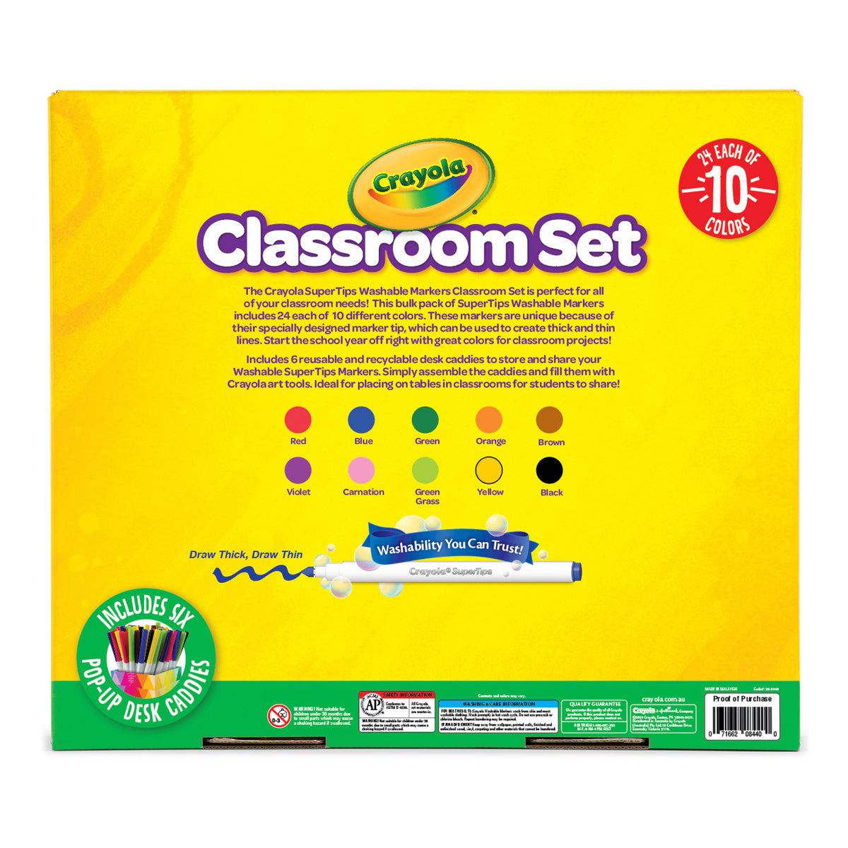 Crayola Supertips Washable Markers Classroom Set 240