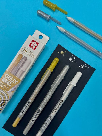 Sakura Gelly Roll Pen Set 3 Gold Silver White