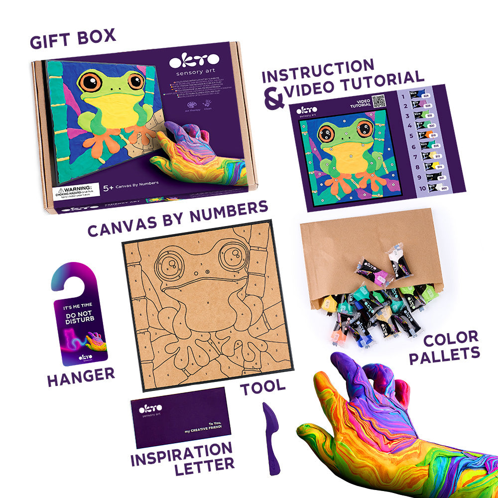Okto Colouring Clay By Numbers Frog