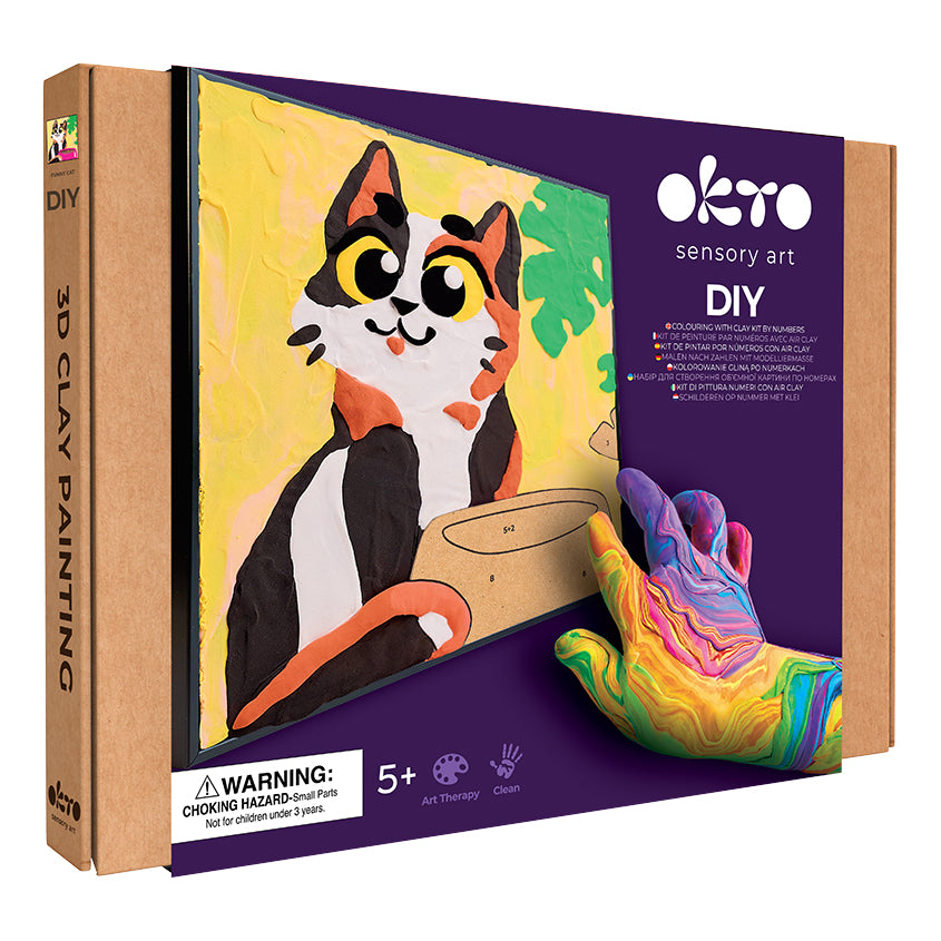 Okto Colouring Clay By Numbers Funny Cat