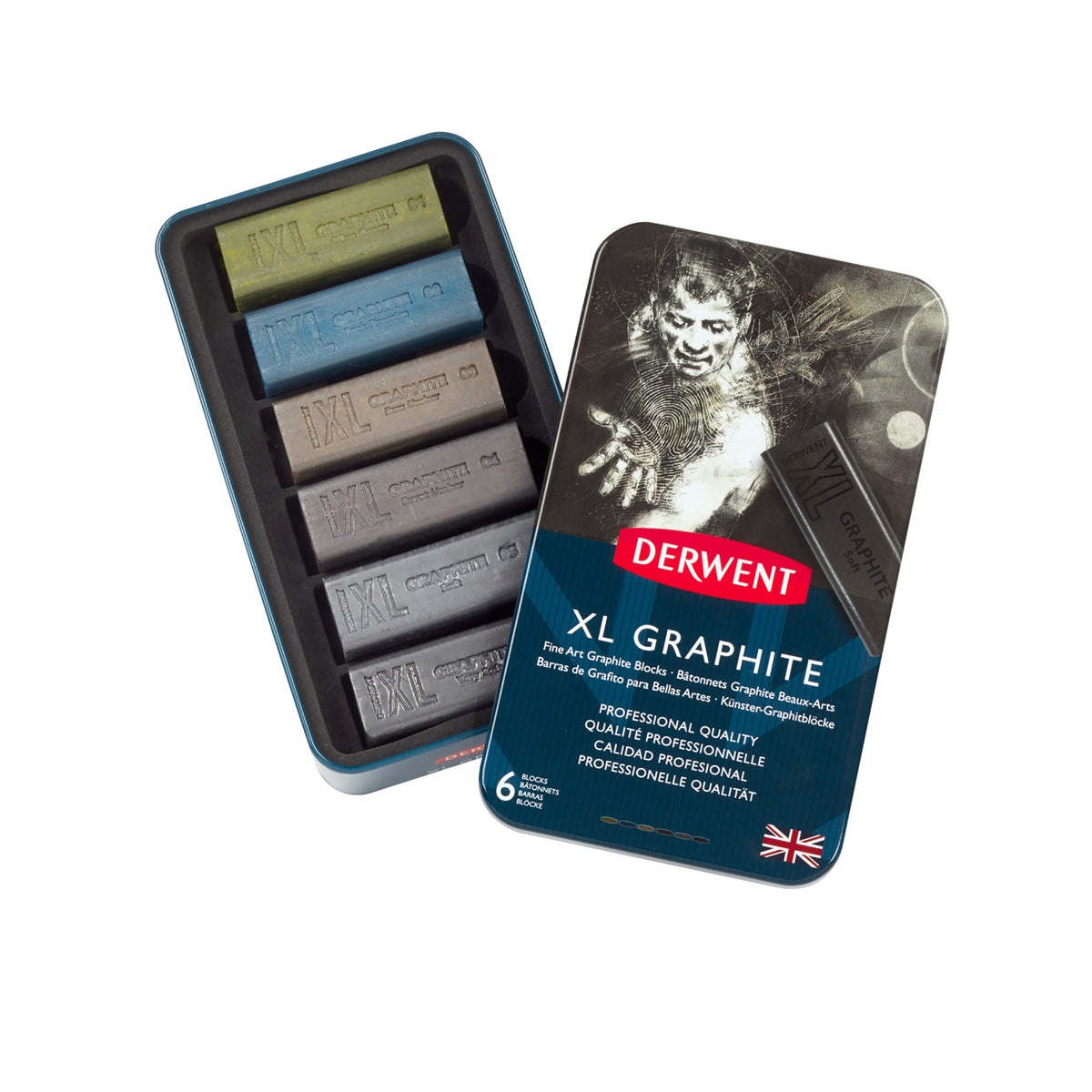 Derwent XL Tinted Graphite Tin 6