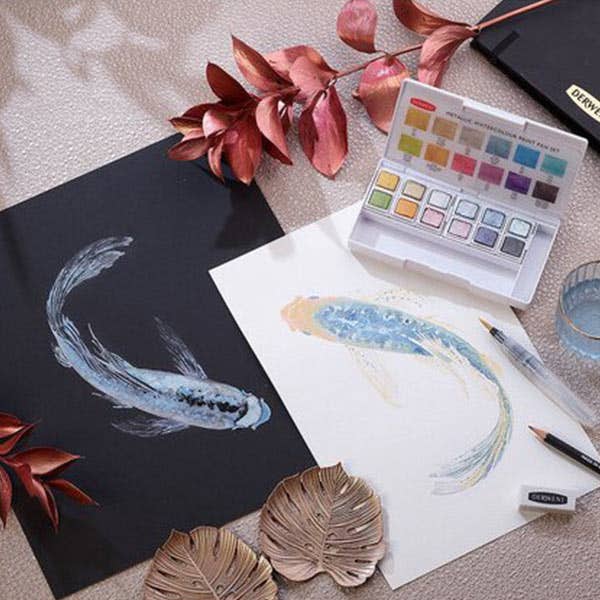 Derwent Metallic Watercolour Paint Pan Set