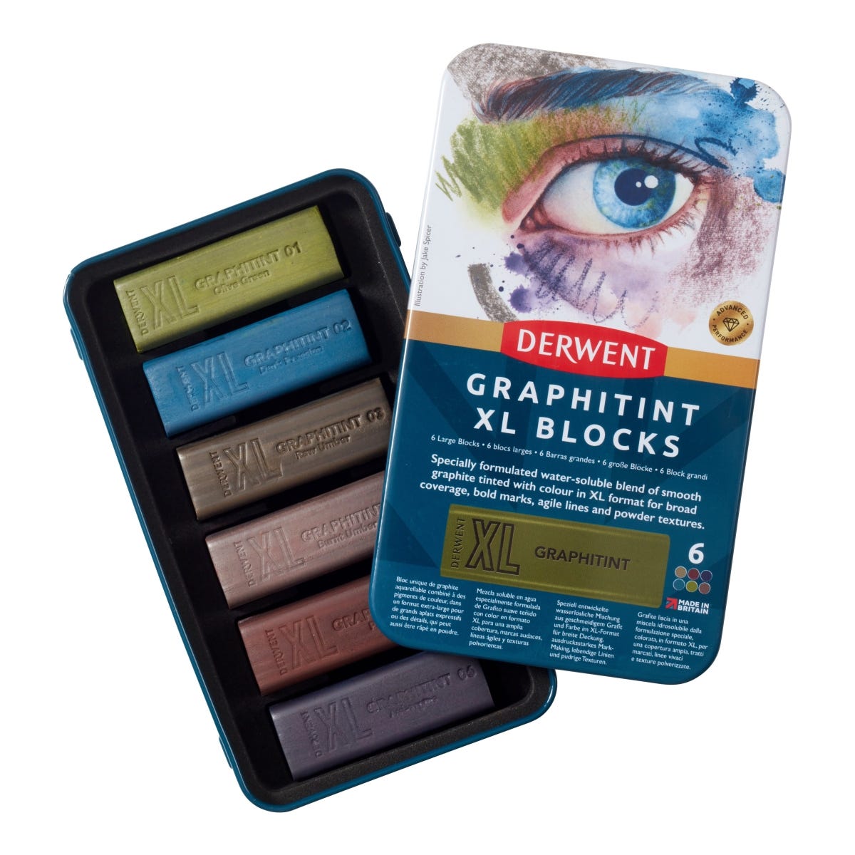 Derwent XL Graphitint Block Tin Set 6