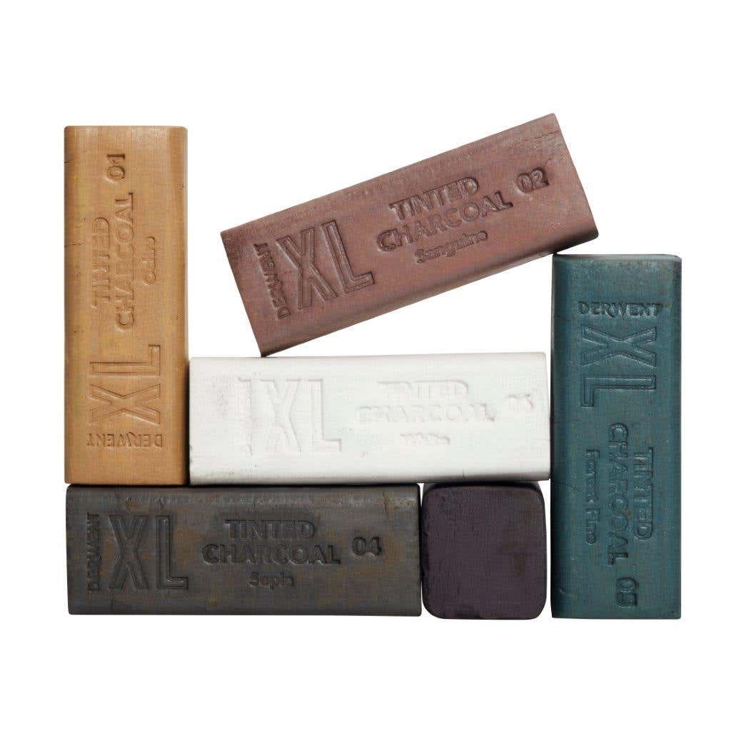 Derwent XL Tinted Charcoal Block Tin Set 6