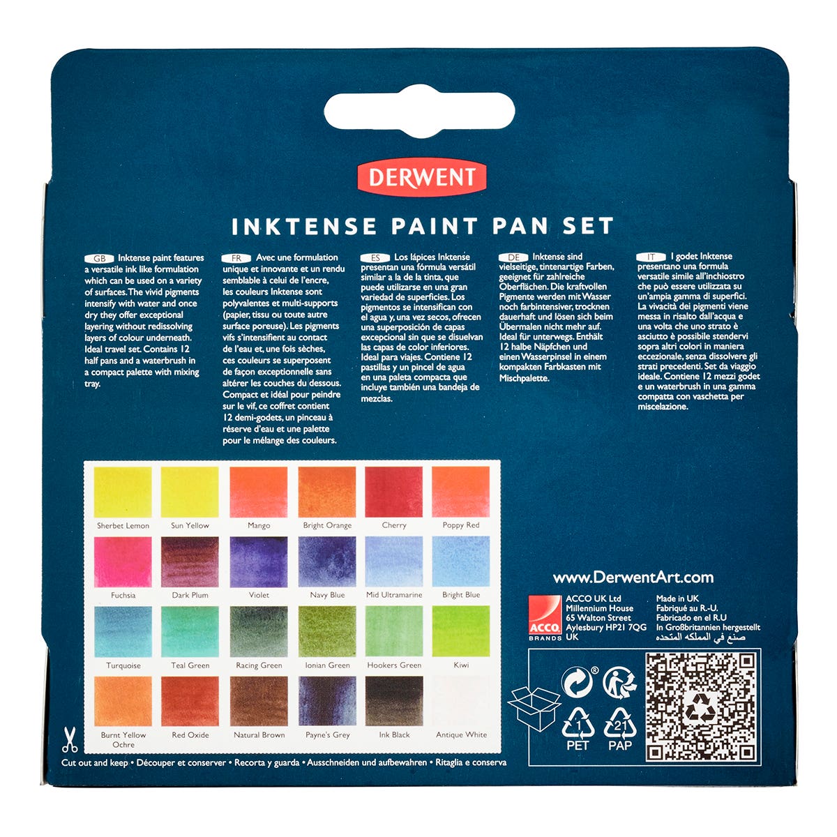 Derwent Inktense Paint Pan Set 24