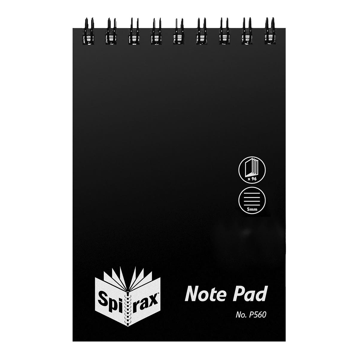 Spirax P560 Polypropylene Cover Notebook Black 112x77mm