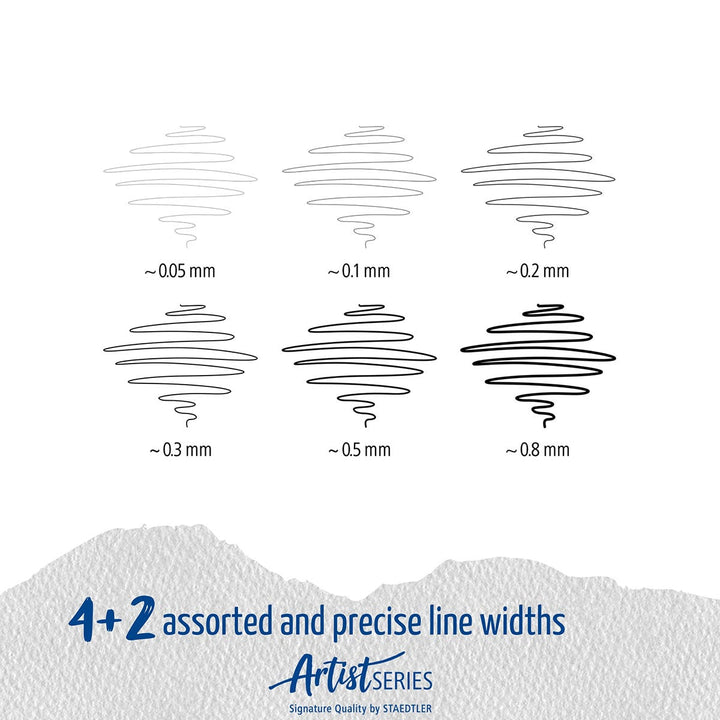 STAEDTLER Pigment Liner Assorted Nibs Set 4 + 2
