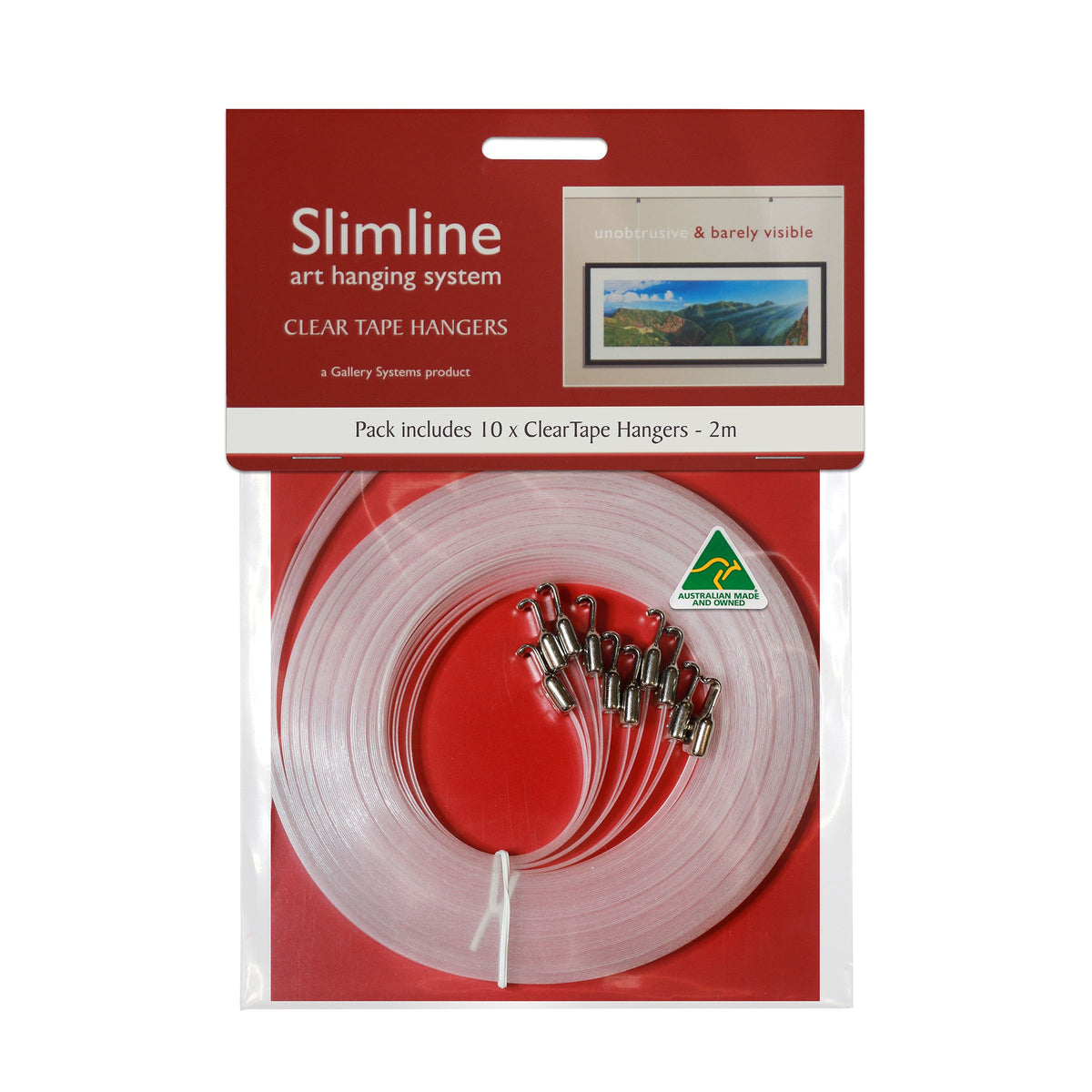 Slimline Art Hanging System Clear Tape Hanger