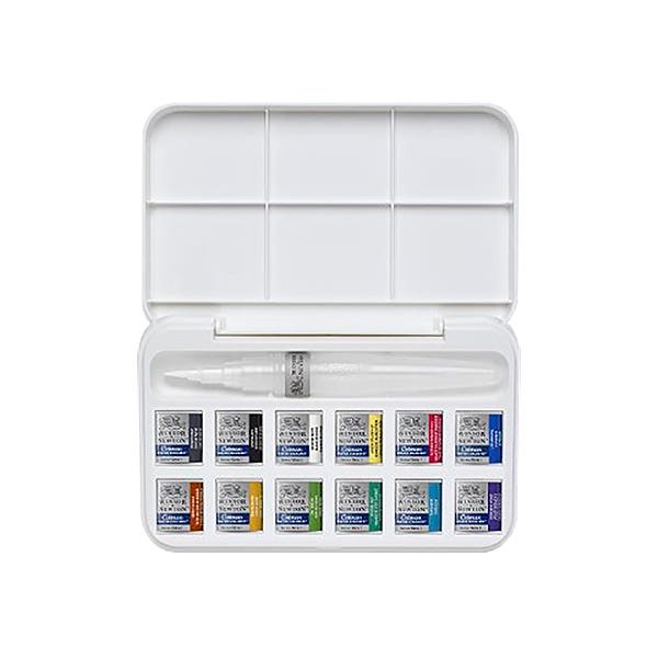 Winsor & Newton Cotman Half Pan And Brush Pen Set