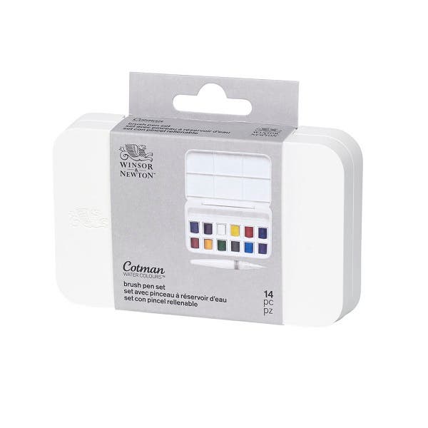 Winsor & Newton Cotman Half Pan And Brush Pen Set
