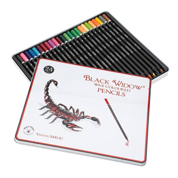 Black Widow Colour Pencil Scorpion Set 24