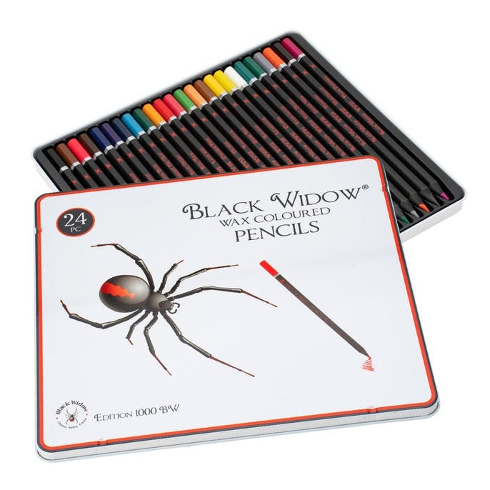 Black Widow Colour Pencil Spider Set 24