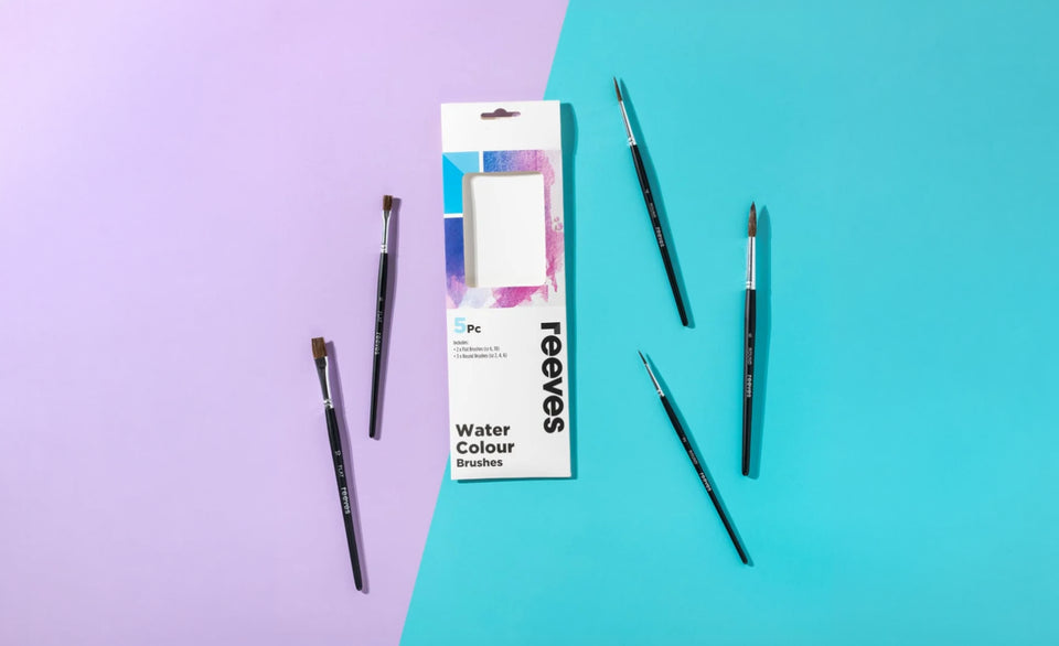 Reeves Pony-Goat Mix Hair Watercolour Brush Set 5