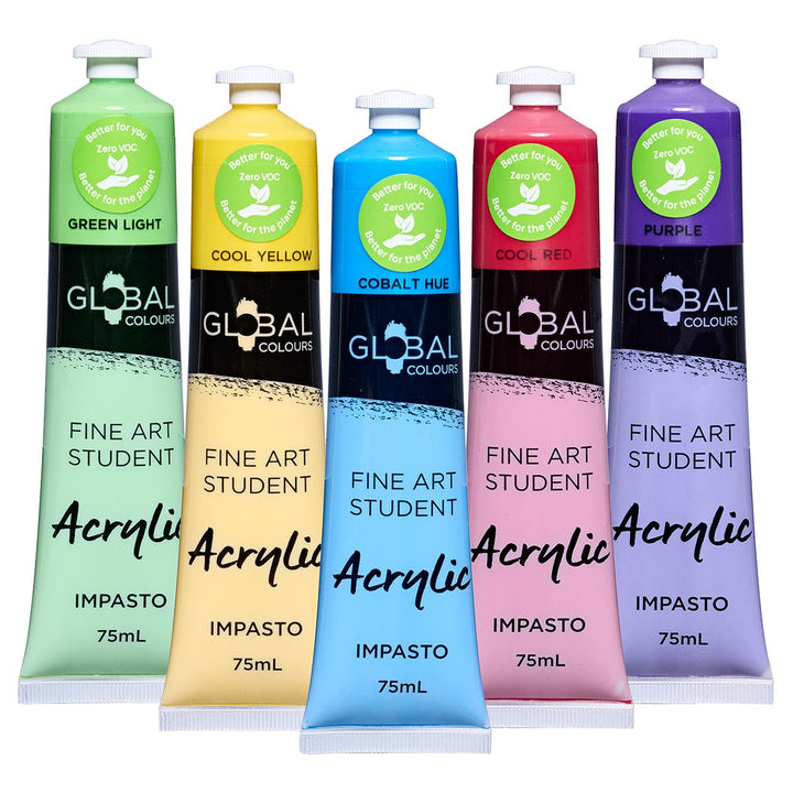 Global Colours Eco-Friendly Fine Art Acrylic Paints 75ml
