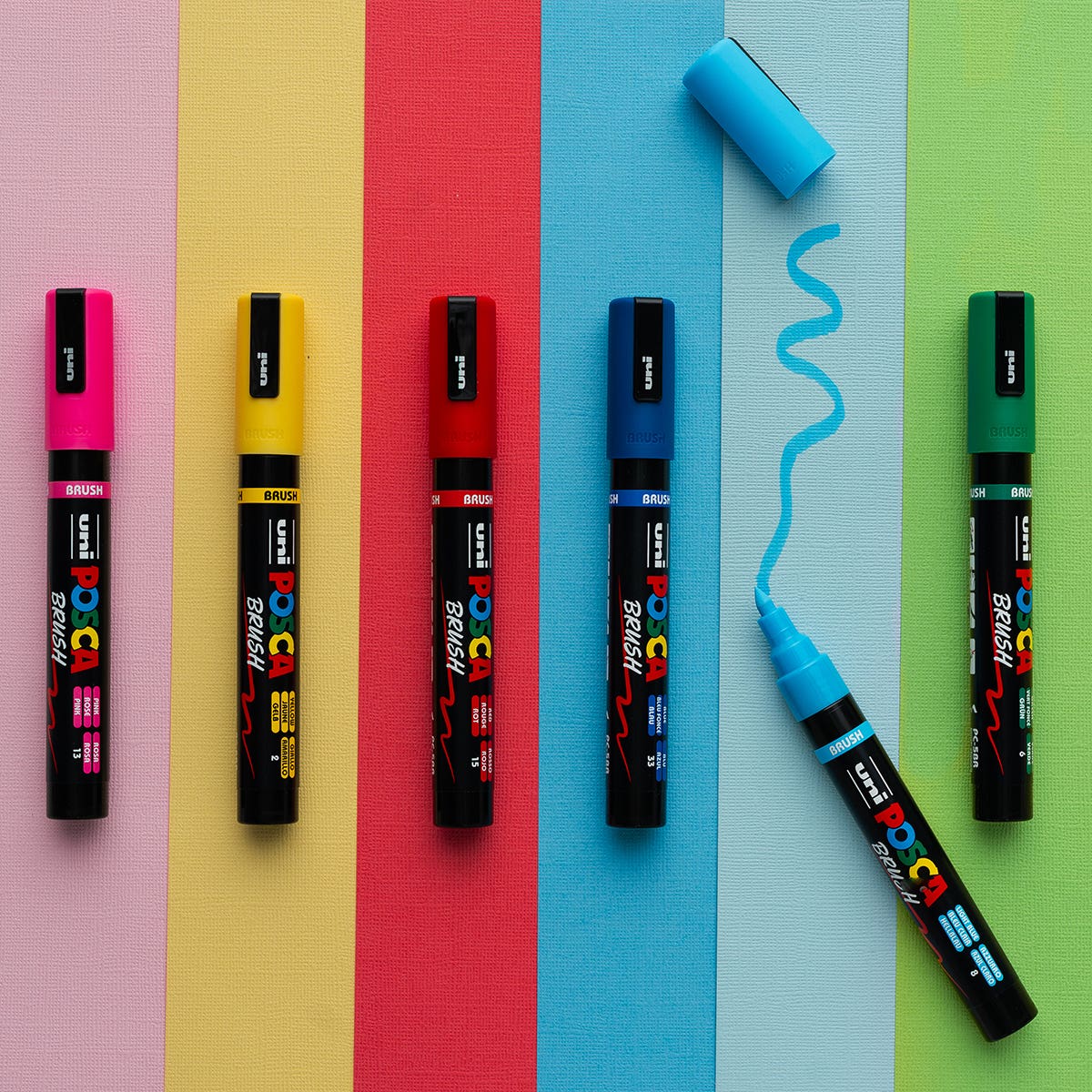 Posca Marker Medium Brush (PC-5BR) Set 8
