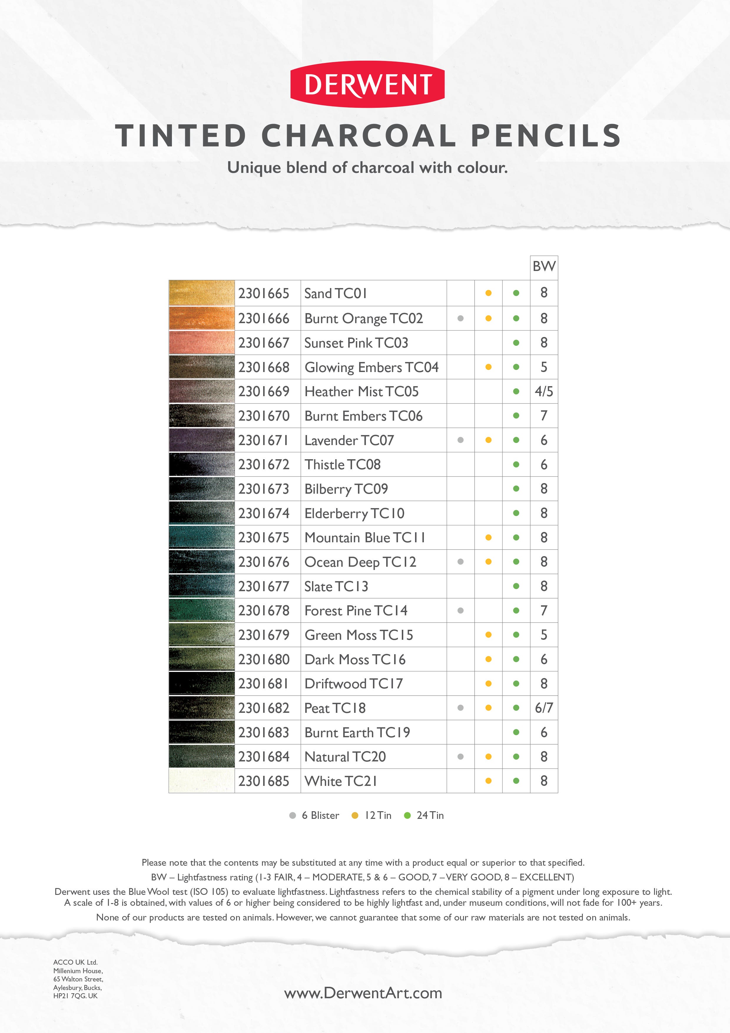Derwent Tinted Charcoal Pencil Sets