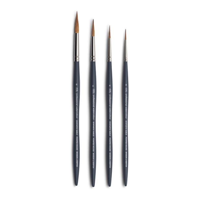 Winsor & Newton Professional Watercolour Synthetic Sable Pointed Round Brushes